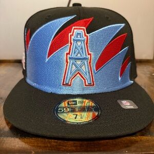 Houston Oilers Sharktooth 1990 Pro Bowl Patch Hat Cap Size 7 1/8